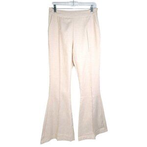 The Clothing Company Tan Beige Plaid Retro Flared Trouser Pants